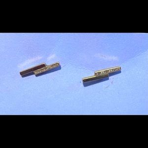 14k Double Bar Gold Earrings